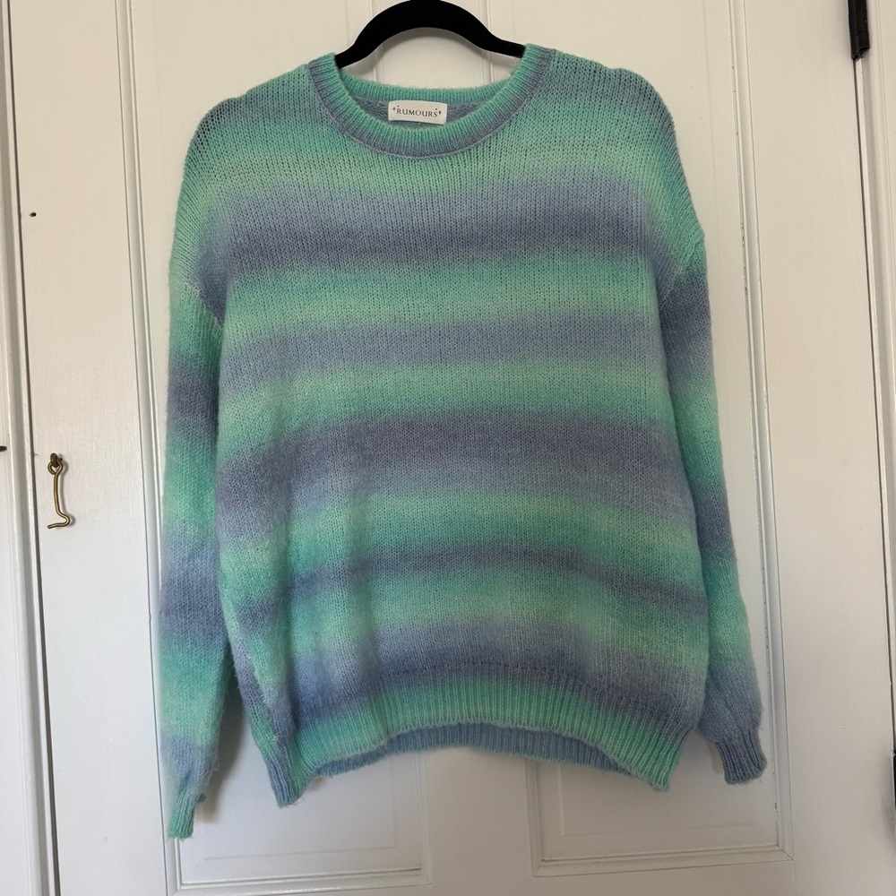 RUMOURS blue ombre crewneck sweater